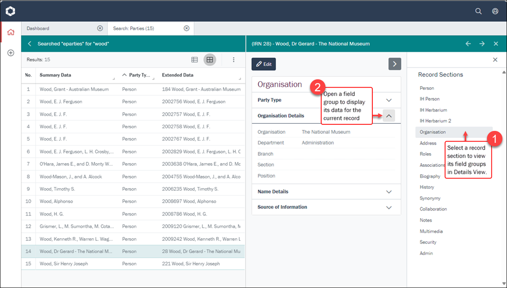 Click to enlarge Active section